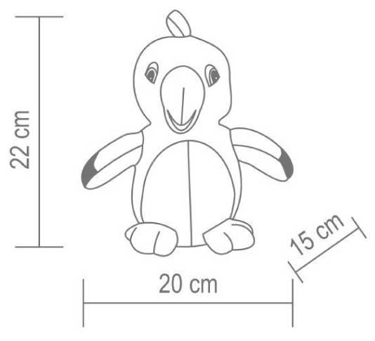 Plišani papagaj koji oponaša zvuke iz okoline KDD21 - dodatni pogled