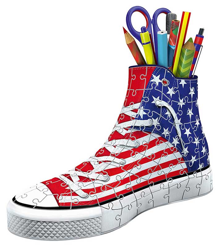 Kutija za olovke od puzli Patika sa američkom zastavom - Ravensburger 12549 - dodatni pogled