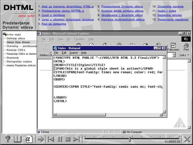 Multimedijalni kurs - Dynamic HTML - dodatni pogled