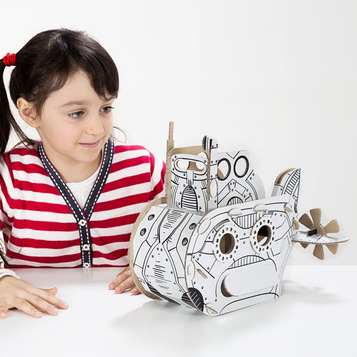 TO DO Cardboard Toy Eco Kit U-Boat - 3D Puzzle Maketa PODMORNICA 52 dela - dodatni pogled