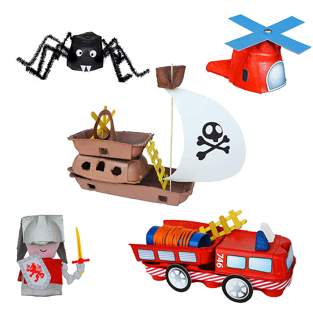 RE-CYCLE-ME Egg Box Boys Craft Project Medium - Umetnički projekat za dečake KUTIJA OD JAJA 21687 - dodatni pogled