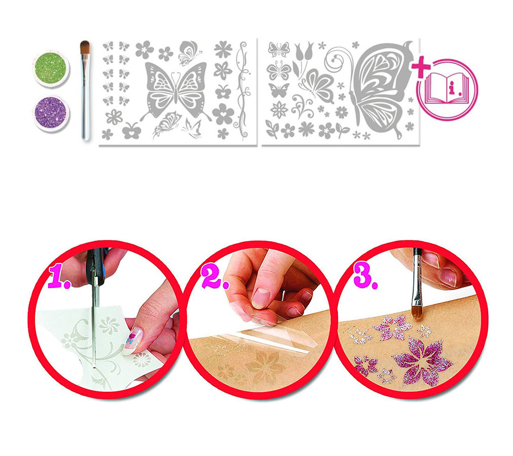 GLITZA Art - Sweet Butterfly 50 designs - Tattoo Set 50210 - dodatni pogled