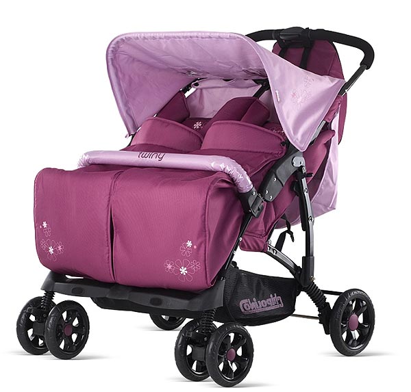 Chipolino kolica za blizance Twiny bordo - dodatni pogled