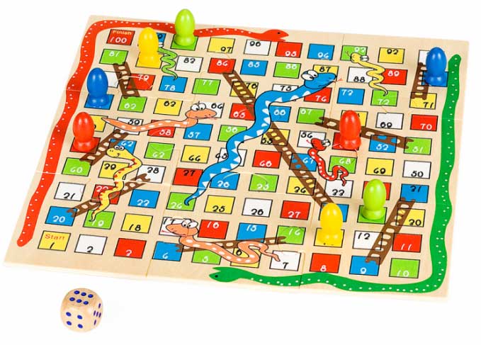 Društvena igra Zmijice i merdevine i Iks-Oks - dodatni pogled