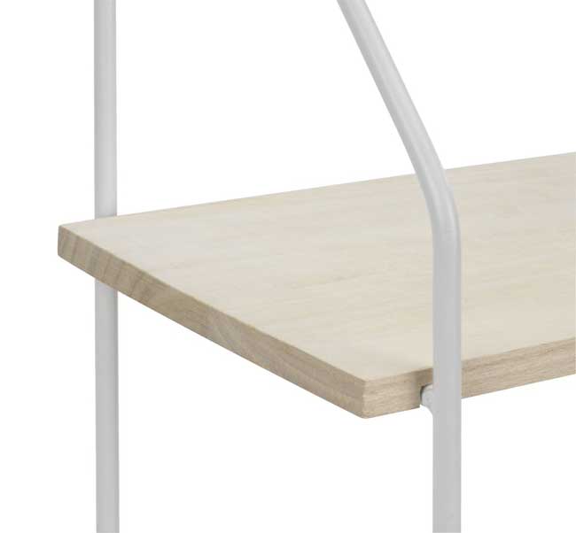 Zidna viseća polica 80x65x20 cm Bela Natur - dodatni pogled