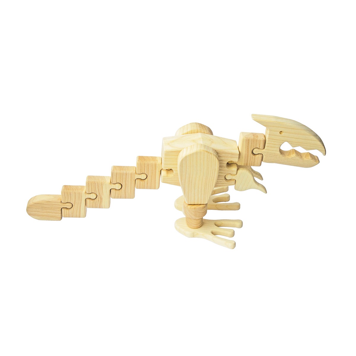 PIKA PAU Drvena igračka T-Rex dinosaurus slagalica od 12 delova - dodatni pogled
