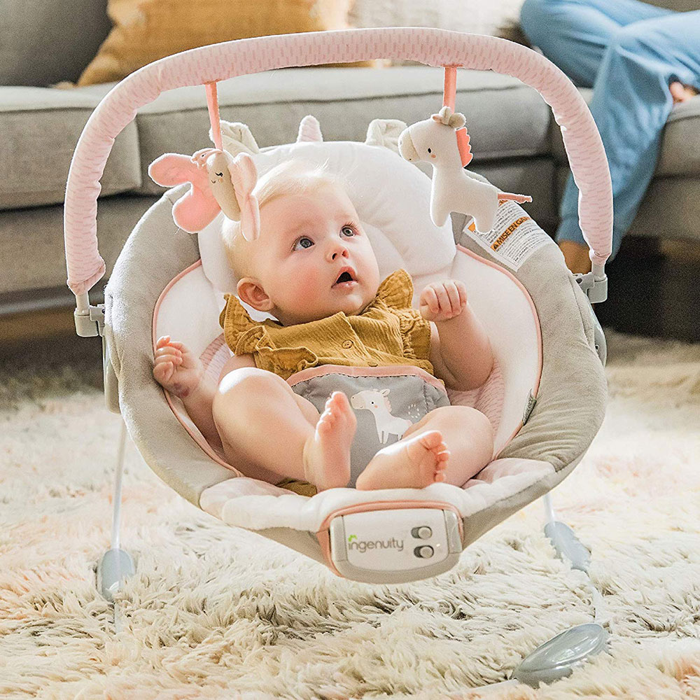 Ingenuity Bebi ležaljka sa vibracijom i melodijama Flora the Unicorn 12201 - dodatni pogled
