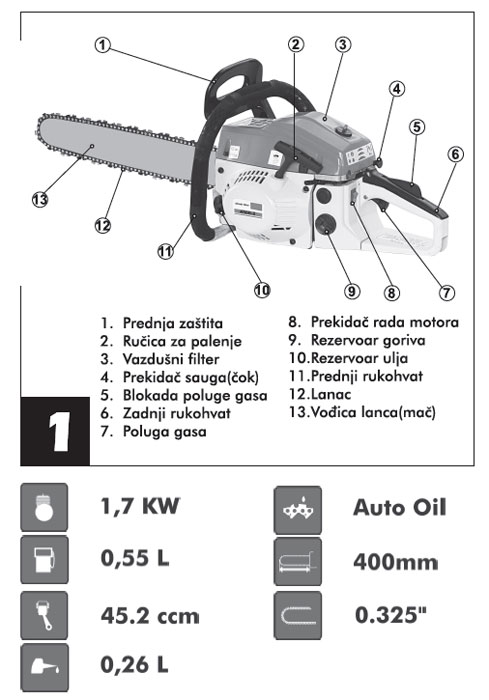 Motorna testera za drva WKS1700B 78417099 - dodatni pogled