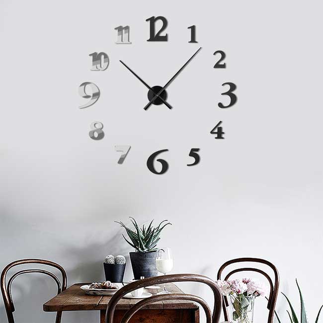 3D Veliki samolepljivi zidni sat T4345SB - dodatni pogled