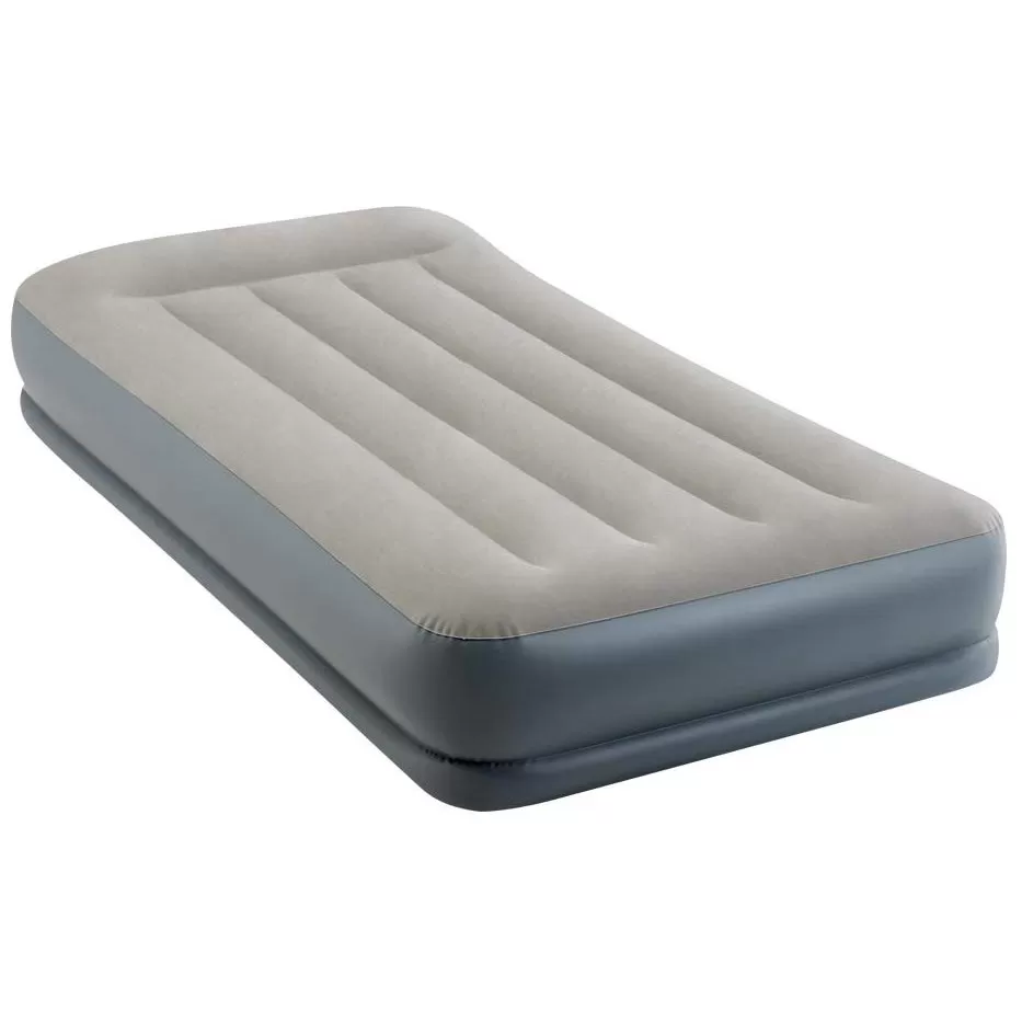Intex 64116 Dura-Beam Mid-Rise Krevet Na Naduvavanje 99x191x30 cm Sa Električnom Pumpom i Uzglavljem