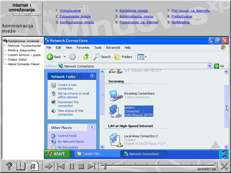 Multimedijalni kurs - WindowsXP - umrežavanje - dodatni pogled