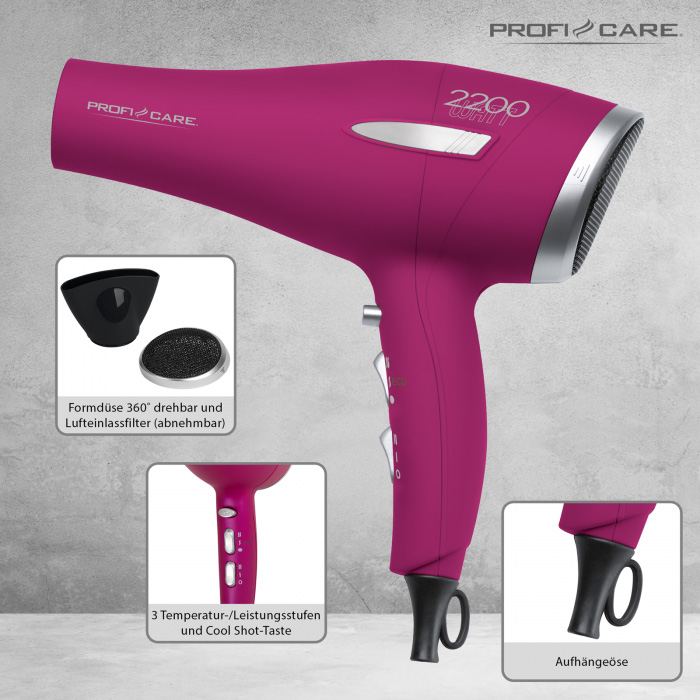 Fen Profi care PC-HT 3045 P pink 2200 w - dodatni pogled