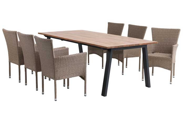 Baštenska garnitura Highland Plus Sto i šest stolica - dodatni pogled