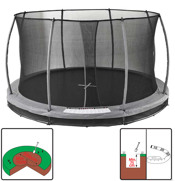 Ugradna trampolina sa zaštitnom mrežom 396cm - dodatni pogled