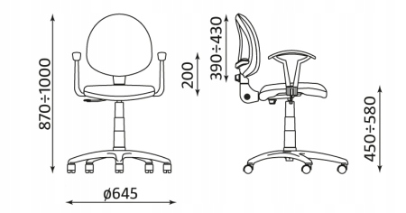 Kancelarijska radna stolica narandžasta Regal White GTP M-15 - dodatni pogled