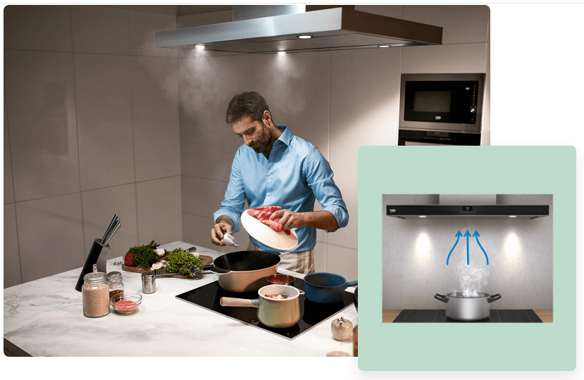 BEKO Kuhinjski Teleskopski aspirator 60 cm CTB6250B - dodatni pogled