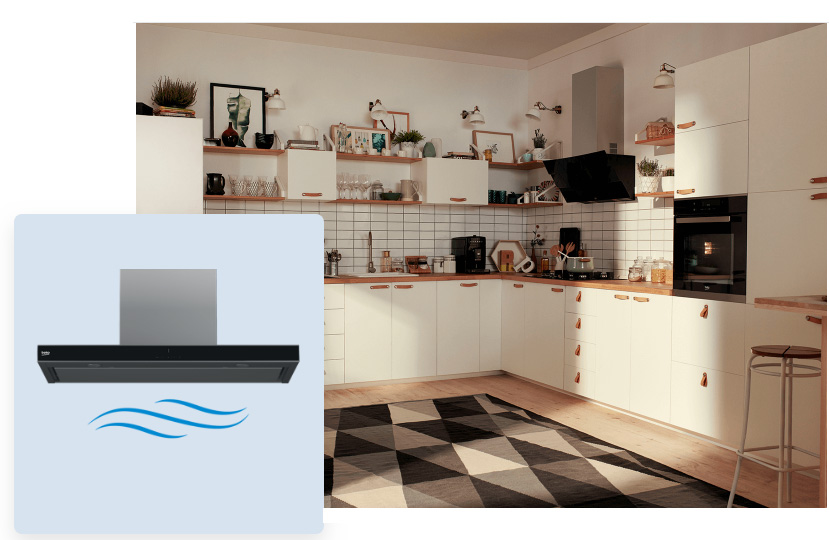 BEKO Kuhinjski zidni aspirator HCA63640B - dodatni pogled