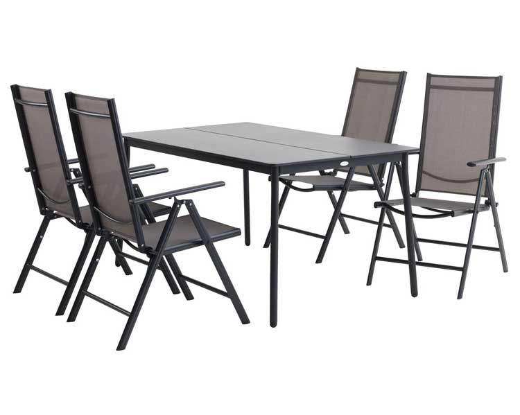 Baštenska garnitura Litius Sto i četiri podesive stolice - dodatni pogled