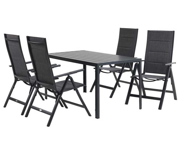 Baštenska garnitura Fiesta Sto i četiri podesive stolice - dodatni pogled