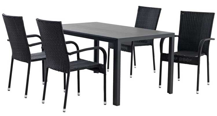 Baštenska garnitura Sionn Sto i četiri stolice - dodatni pogled