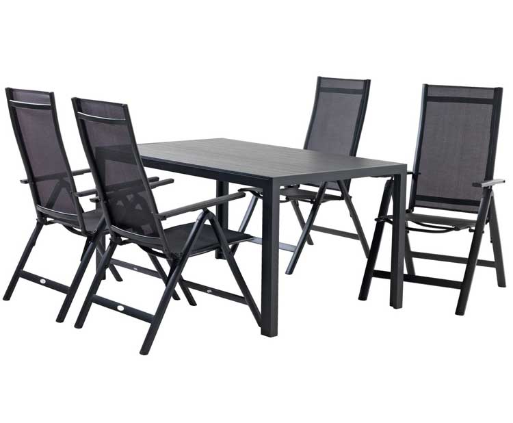 Baštenska garnitura Stix Sto i četiri podesive stolice - dodatni pogled