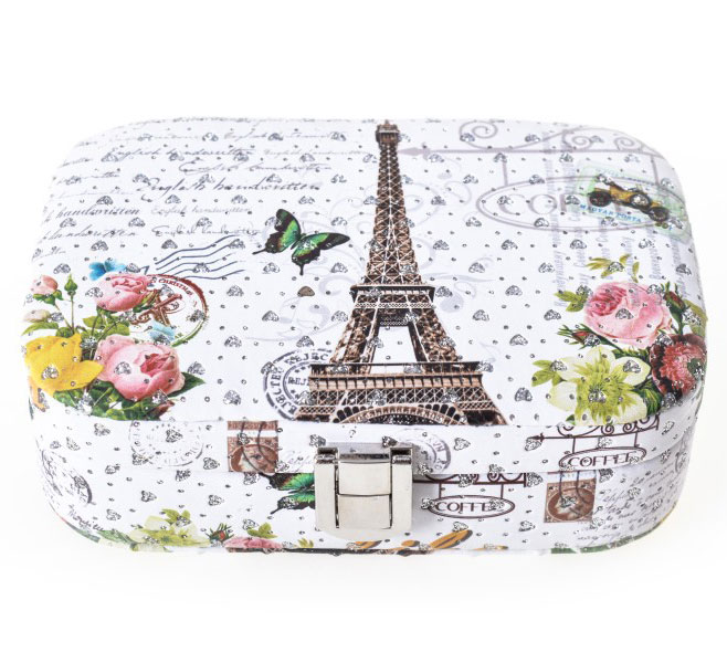 Kutija za nakit Pariz sa pregradama i ogledalom  - dodatni pogled