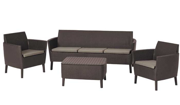 Baštenska garnitura Salemo 3 seater Braon Trosed Dve stolice Stočić - dodatni pogled