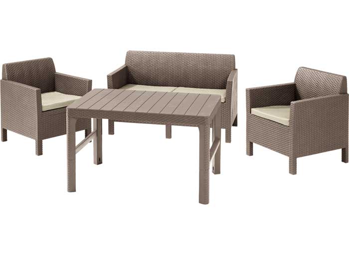 Baštenska garnitura Orlando sa Lyon stolom podesive visine Cappuccino - dodatni pogled