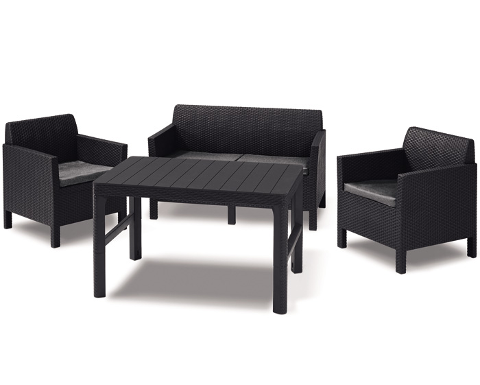 Baštenska garnitura Orlando sa Lyon stolom podesive visine Graphite - dodatni pogled