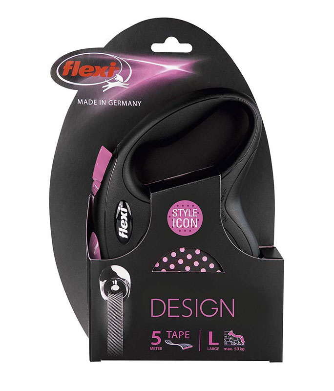 Flexi Povodac za pse Design L Tape 5m Pink - dodatni pogled