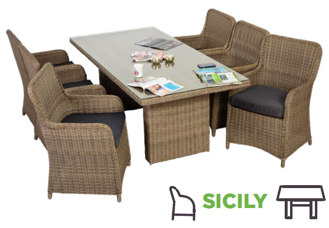 Ratan Garnitura Sicily - 6 Fotelja i Sto - dodatni pogled