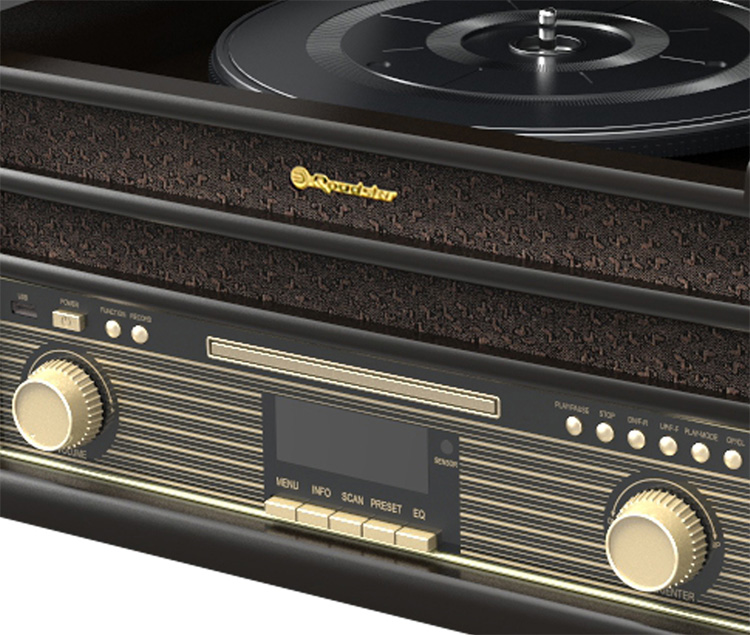Vintage Style Gramofon Roadstar HIF-1898D+BT CD-mp3, Bluetooth, USB, AUX-IN - dodatni pogled