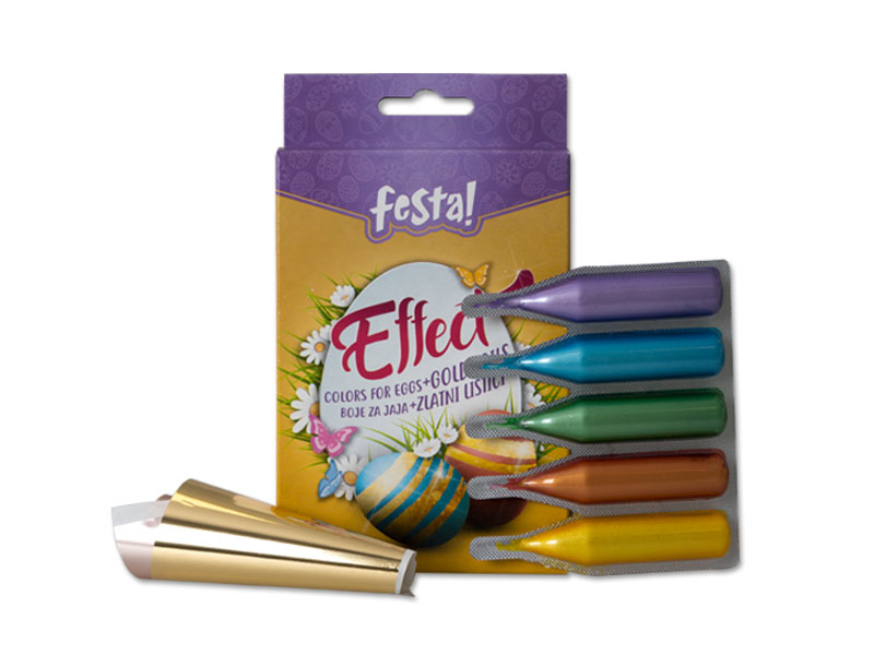Komplet boja za uskršnja jaja sa specijalnim efektima - poklon Bamboo korpa - dodatni pogled