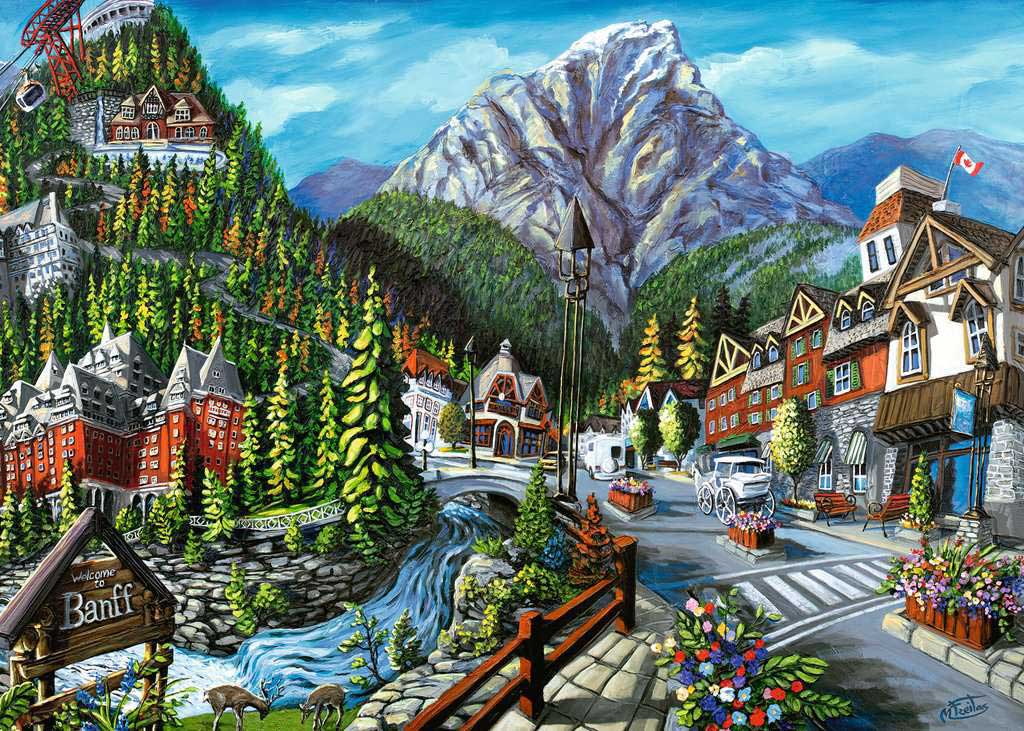 Puzzle Slagalica 1000 delova Dobro došli u Banf, Kanada Ravensburger 16481 - dodatni pogled
