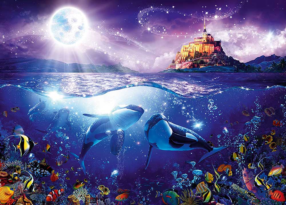 Puzzle Slagalica 1000 delova Kitovi na mesečini Ravensburger 19791 - dodatni pogled