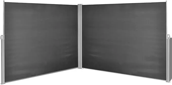 Paravan Dupli Na Izvlačenje - Bočna tenda - zaštita od sunca i vetra 2 x 300 x 180 cm