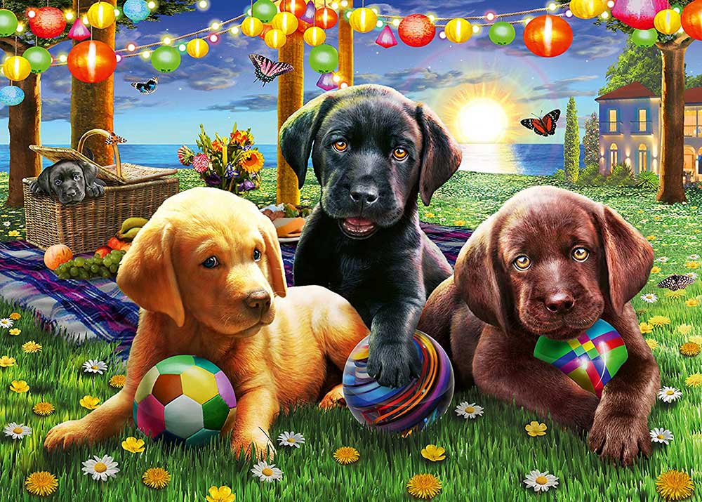 Puzzle 100 XXL delova Štenci na pikniku Ravensburger 12886 - dodatni pogled