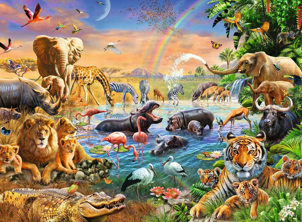 Puzzle 100 XXL delova Pojilište u džungli Ravensburger 12910 - dodatni pogled
