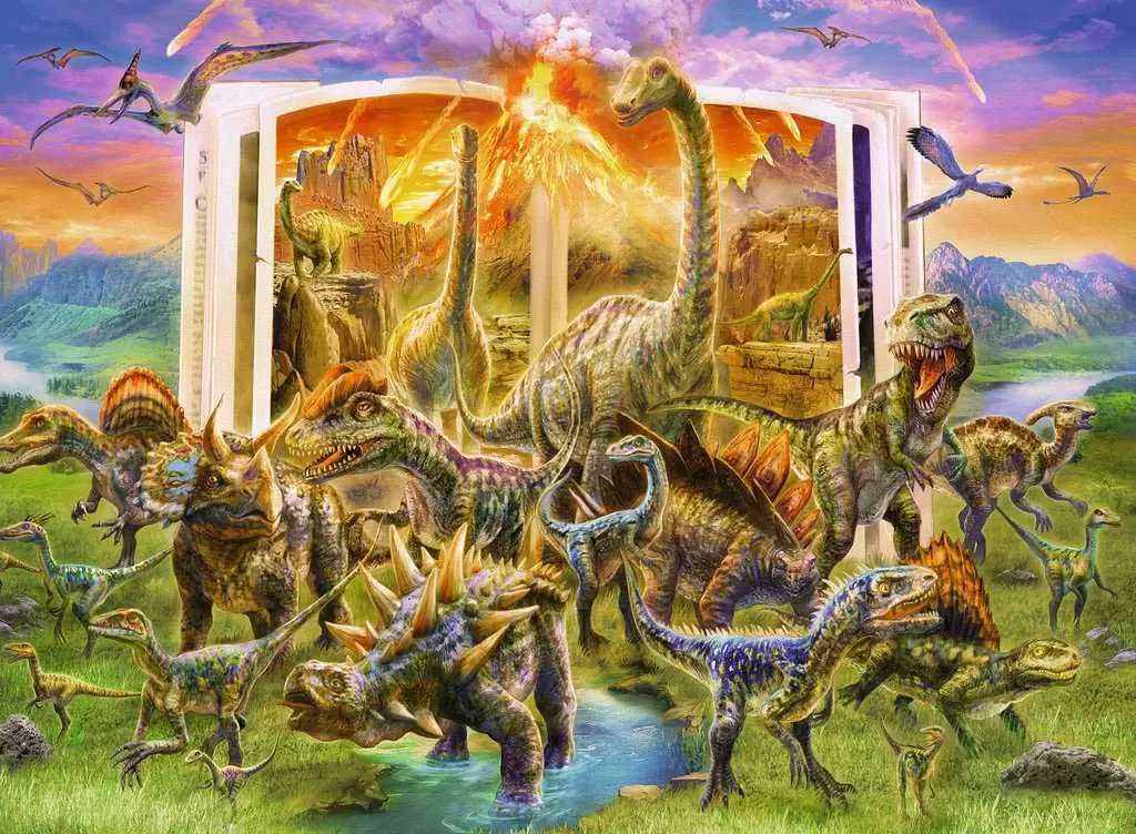 Puzzle 300 XXL delova Enciklopedija dinosaurusa Ravensburger 12905