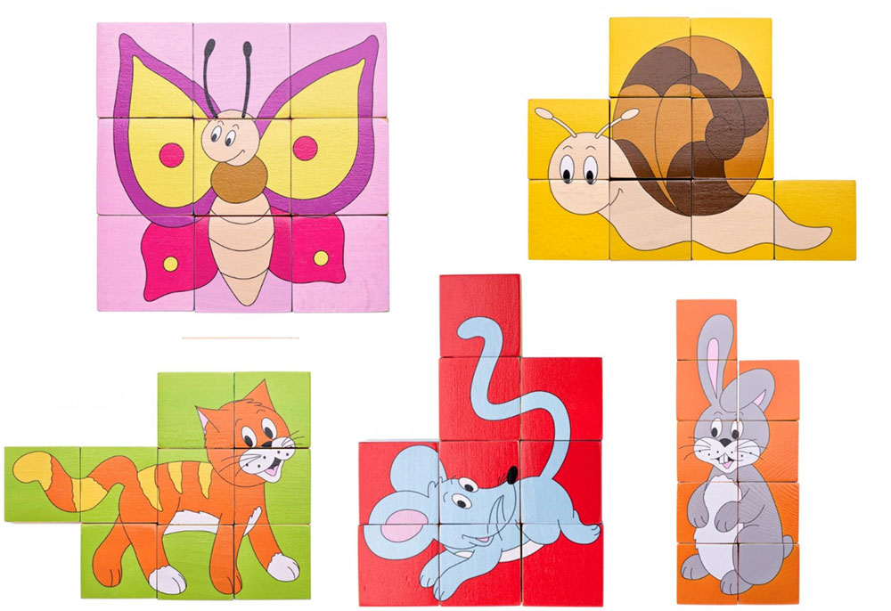 WOODY Slikovne kocke 3x3 - Slagalica ŽIVOTINJE 91138 - dodatni pogled