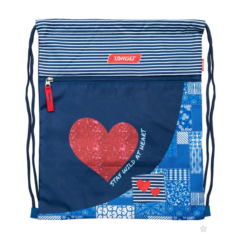 TARGET Vrećica za sportsku opremu Torba za fizičko Gym Bag RED DENIM HEART 21841 - dodatni pogled