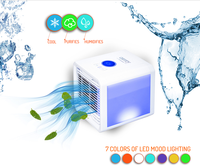 Kompaktni USB rashlađivač vazduha sa promenljivim LED osvetljenjem 3U1 Camry CR7321 - dodatni pogled