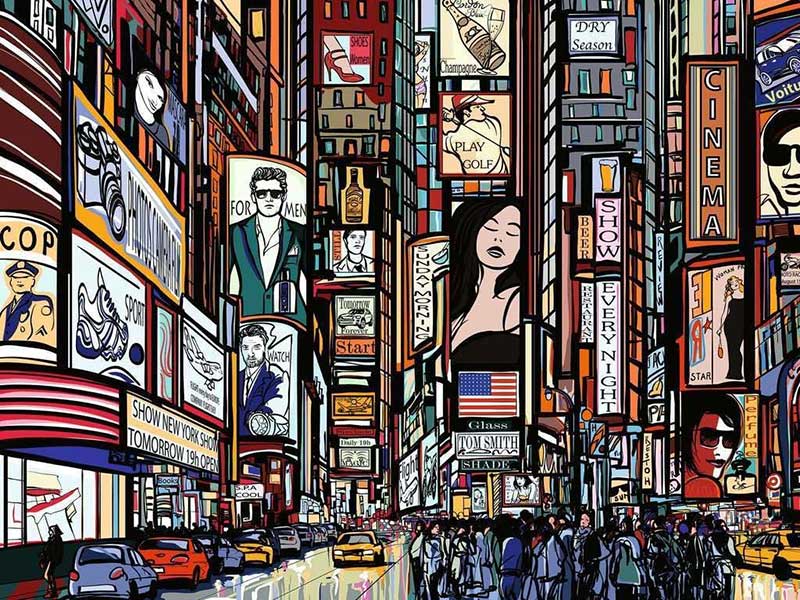 Puzzle slagalica 1000 delova Njujork u bojama - crtež Ravensburger 12000580 - dodatni pogled