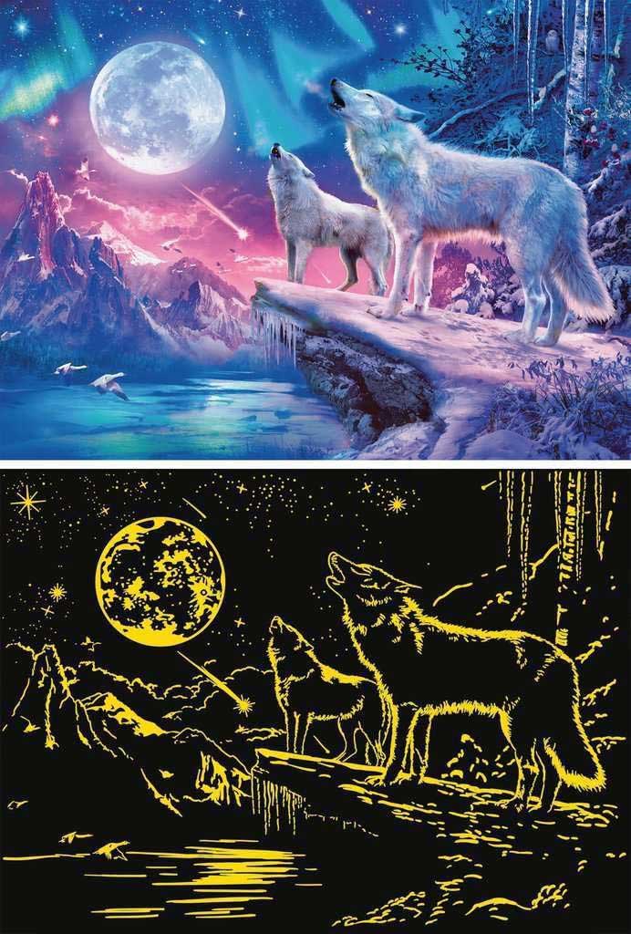 Puzzle slagalica 500 delova Svetli u mraku - Vukovi Ravensburger Star Line 12000476 - dodatni pogled