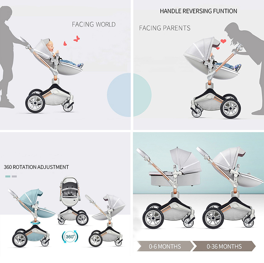 HOT MOM Kolica za bebe F023 2 u 1 F023GREY - dodatni pogled