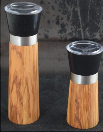 Mlin za biber i krupnu morsku so od drveta oraha 6 x 14 cm - dodatni pogled