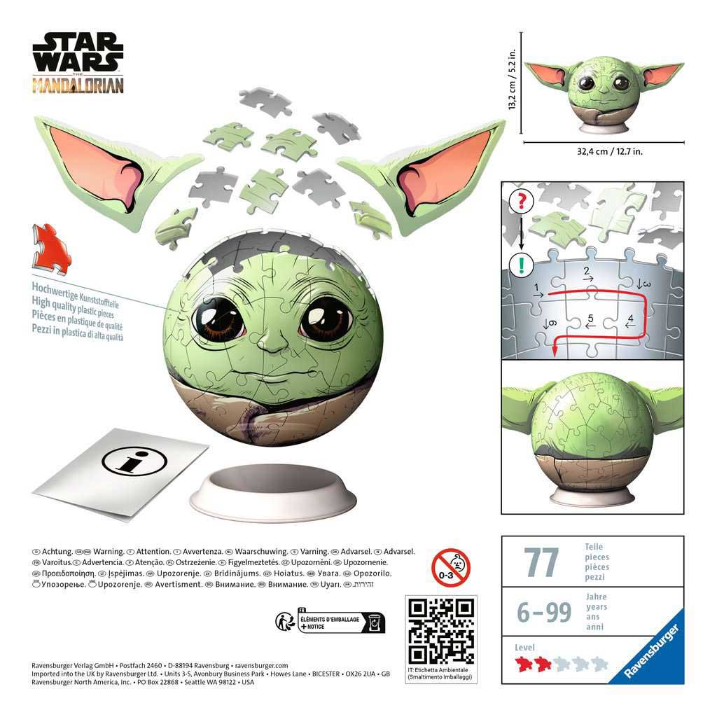 Mandalorian Grogu Star Wars™ 3D Puzzle 77 delova Ravensburger 11556 - dodatni pogled