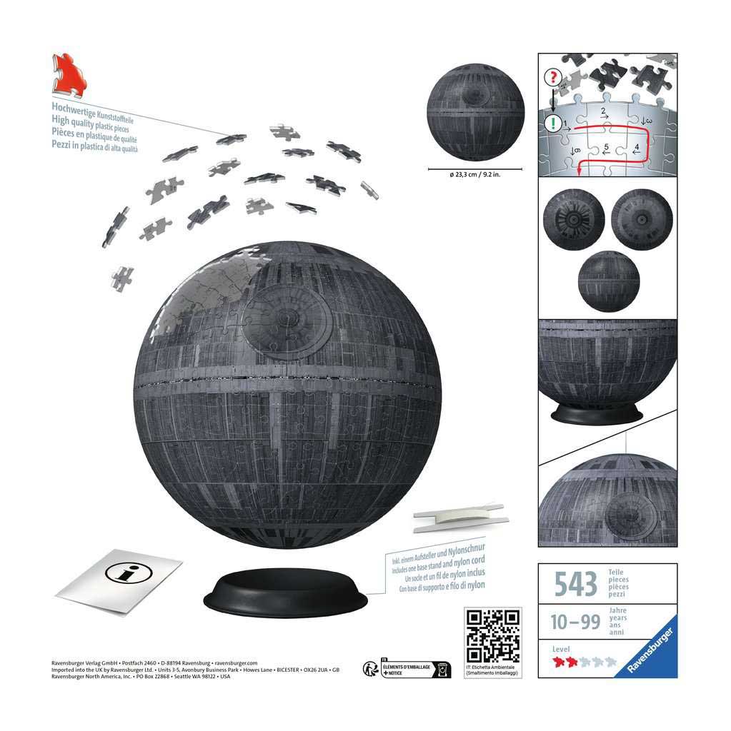 Death Star - Star Wars™ 3D Puzzle 543 dela Ravensburger 11555 - dodatni pogled