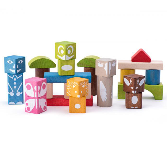 WOODY Drvene kocke - blokovi za slaganje Šuma 90912 - dodatni pogled
