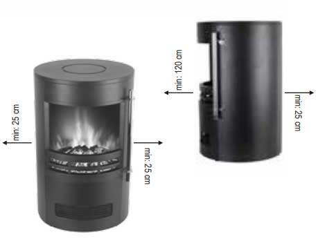 Električni kamin sa LED efektom plamena 2000W FKK14 - dodatni pogled